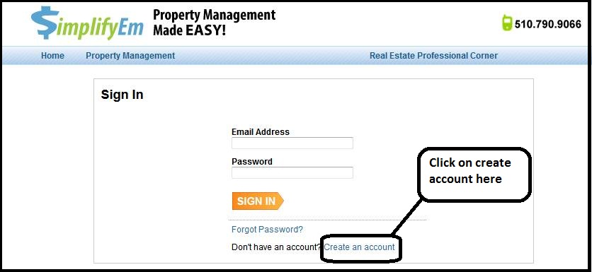 Sign up screenshot